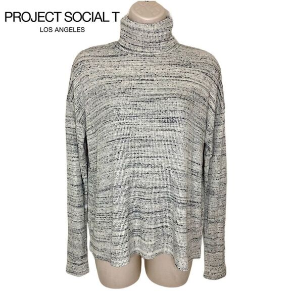 NWT Project Social T Poppy Long Sleeve Turtleneck in Cozy Cream - Picture 1 of 7